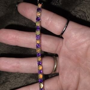 Amethyst And Fire Opal Tennis Bracelet